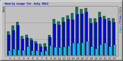 Hourly usage for July 2012