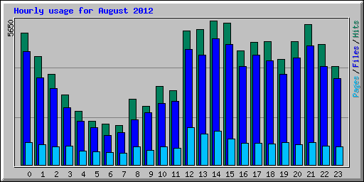 Hourly usage for August 2012