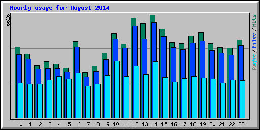 Hourly usage for August 2014