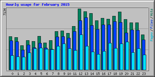 Hourly usage for February 2015